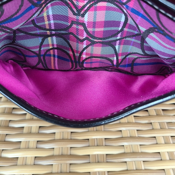Coach Tartan Plaid Poppy Signature Small Penny Flap Shoulder Bag Purse Purple - Picture 16 of 16